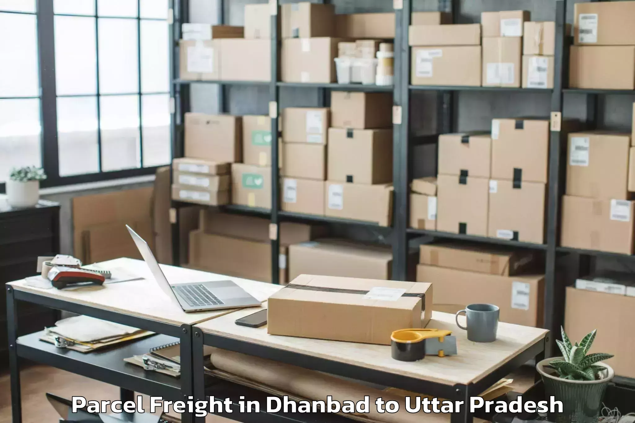 Easy Dhanbad to Rama University Kanpur Parcel Freight Booking